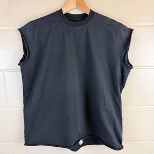 Rick Owens DRKSHDW Tarp Tank Sleeveless Tee Mens L Black